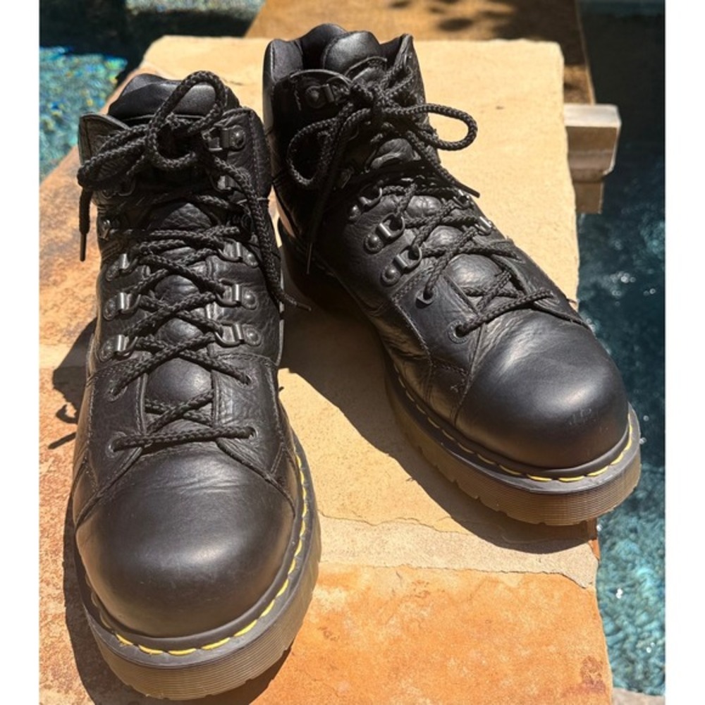 Dr. Martens 8699 Bex Boots Black Leather Hiking Combat Mens US 12 UK 11 EU 46